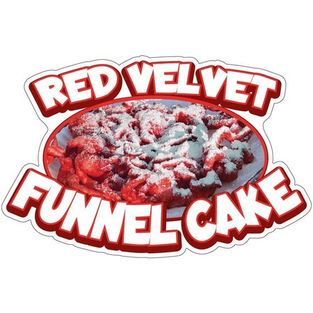 SIGNMISSION Red Velvet Funnel Cake Food Stand Truck Sticker, 12" x 4.5", D-DC-12 Red Velvet Funnel Cake D-DC-12 Red Velvet Funnel Cake19